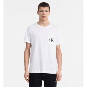 Calvin Klein pánské bílé tričko s kapsičkou